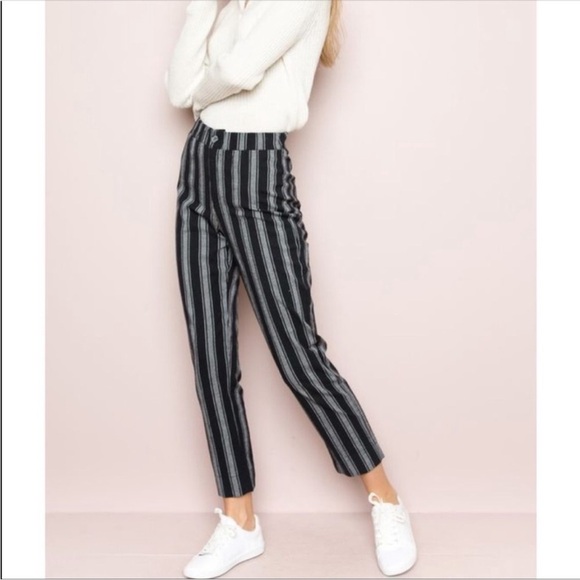 Brandy Melville | high rise trouser pant stripe - Picture 2 of 6